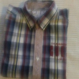 Guess plead button down shirt